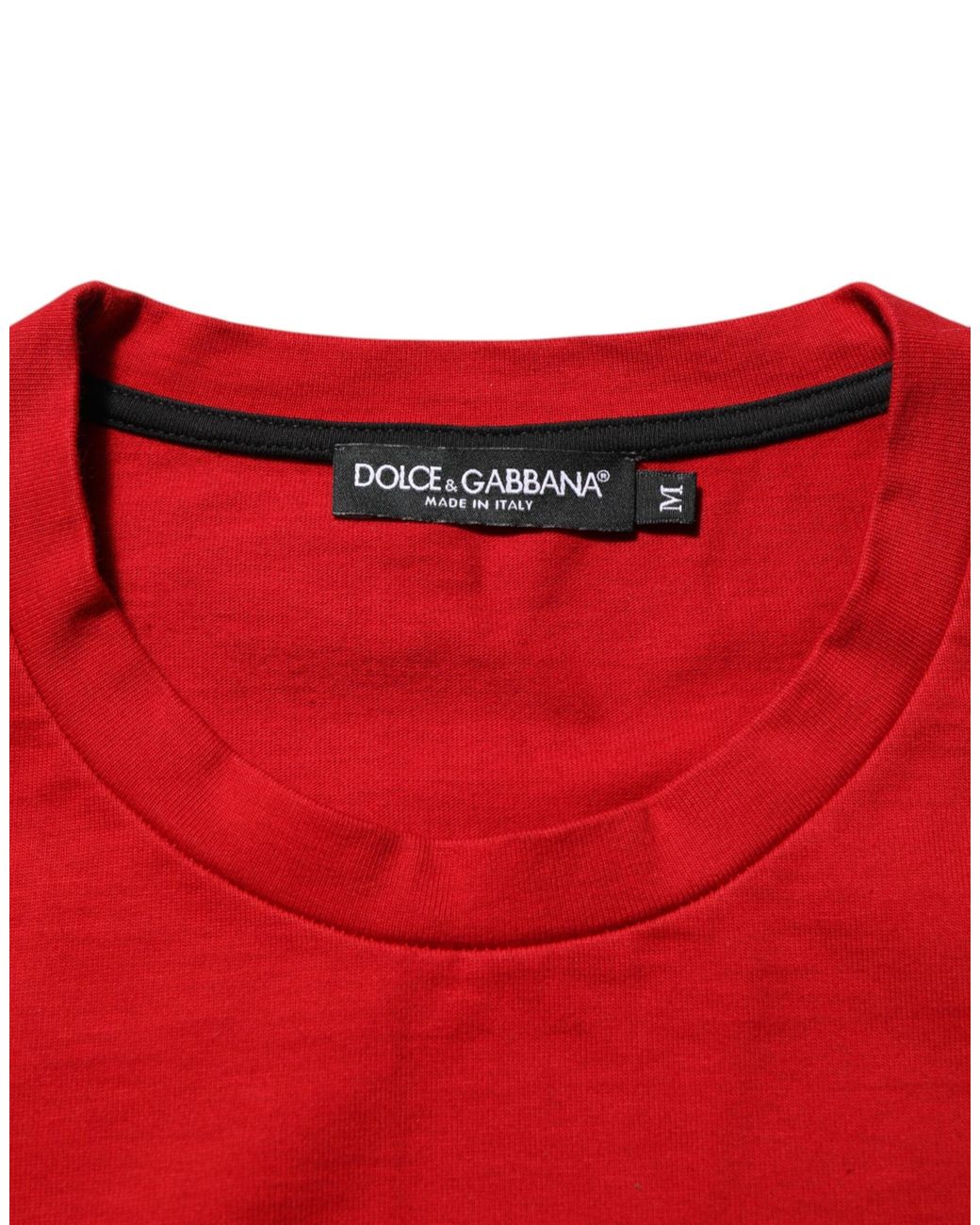 Dolce & Gabbana Red Graphic Print Short Sleeve Tee for men