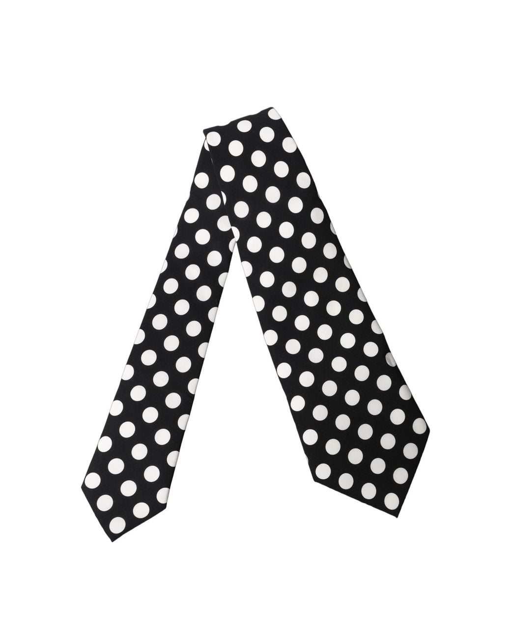 Dolce & Gabbana Black Dark Gray White Polka Dot Silk Adjustable Necktie Tie