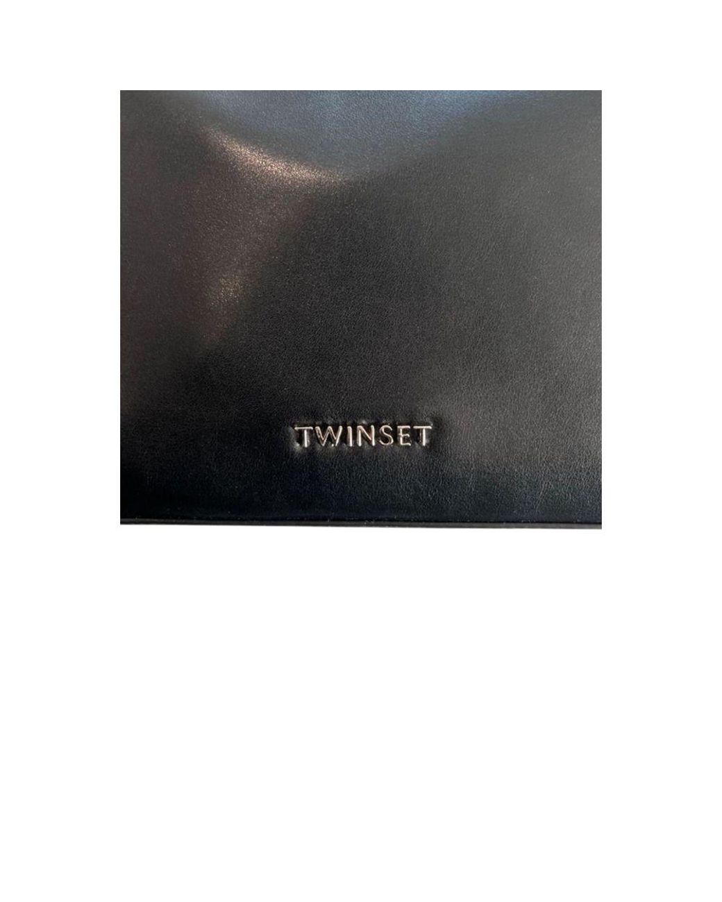 Twinset Blue Black Pu Shoulder Bag