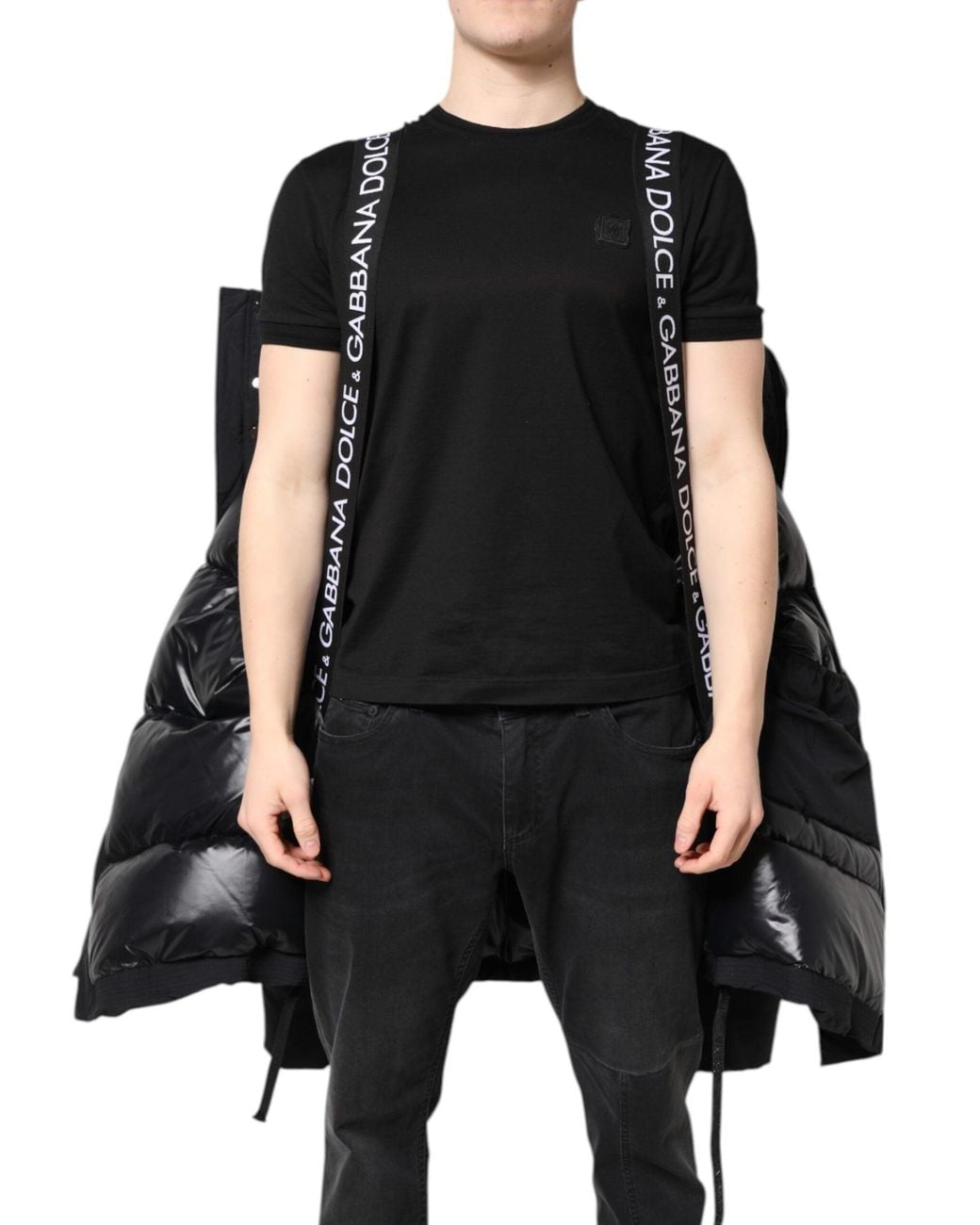 Dolce & Gabbana Black Nylon Full Zip Hooded Parka Jacket for men