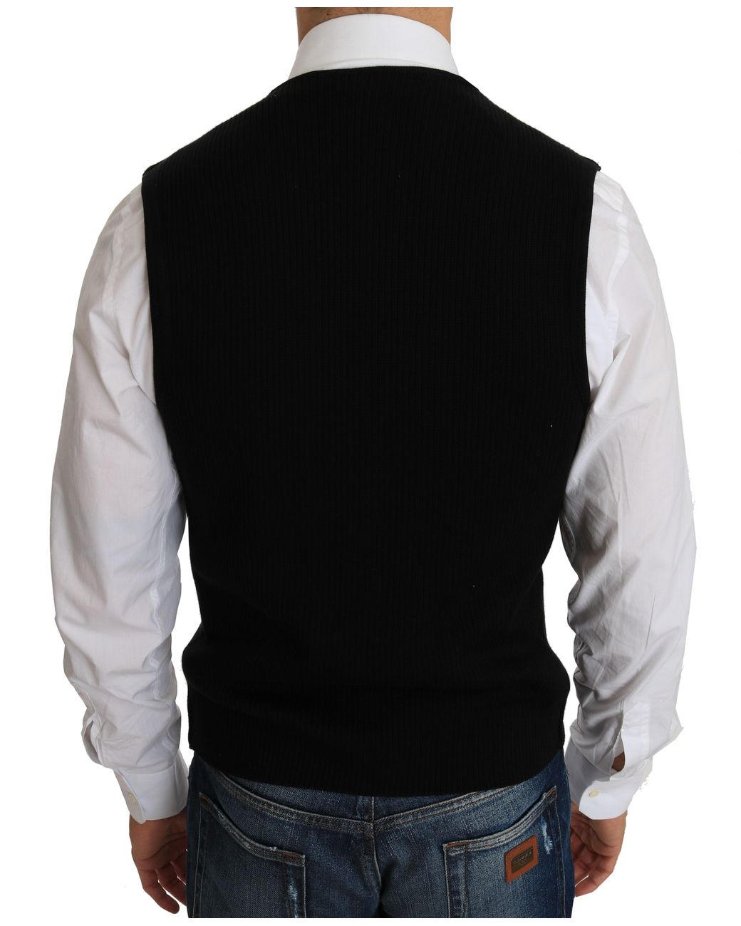 Dolce & Gabbana Black Sleek Cotton Formal Vest for men