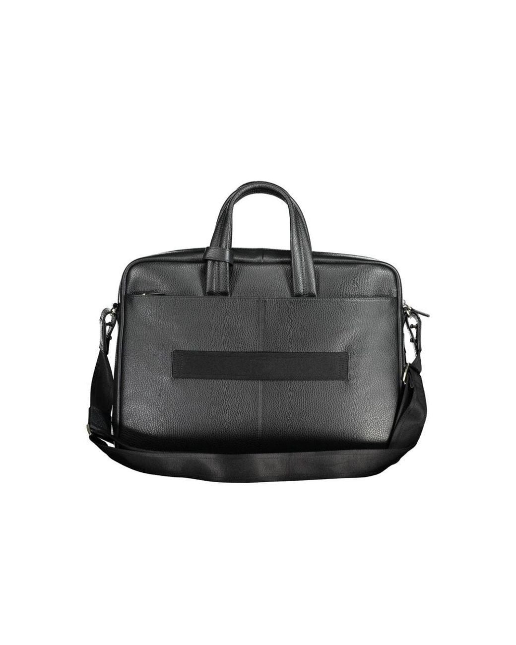 Piquadro Black Nero Leather Briefcase for men