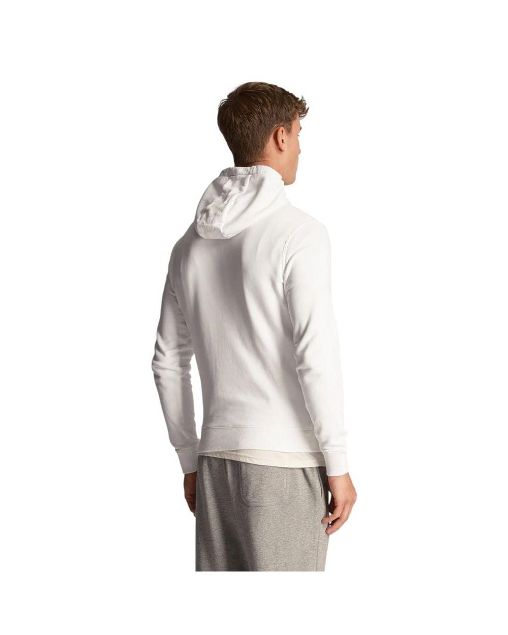 Lyle & Scott Gray White Cotton Hoodie for men