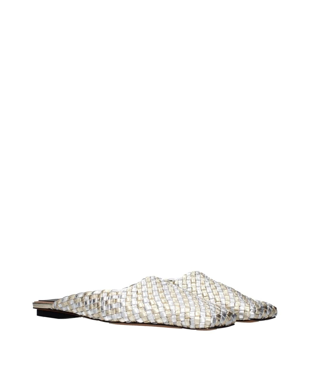 Stella McCartney Natural Gray Leather Slippers