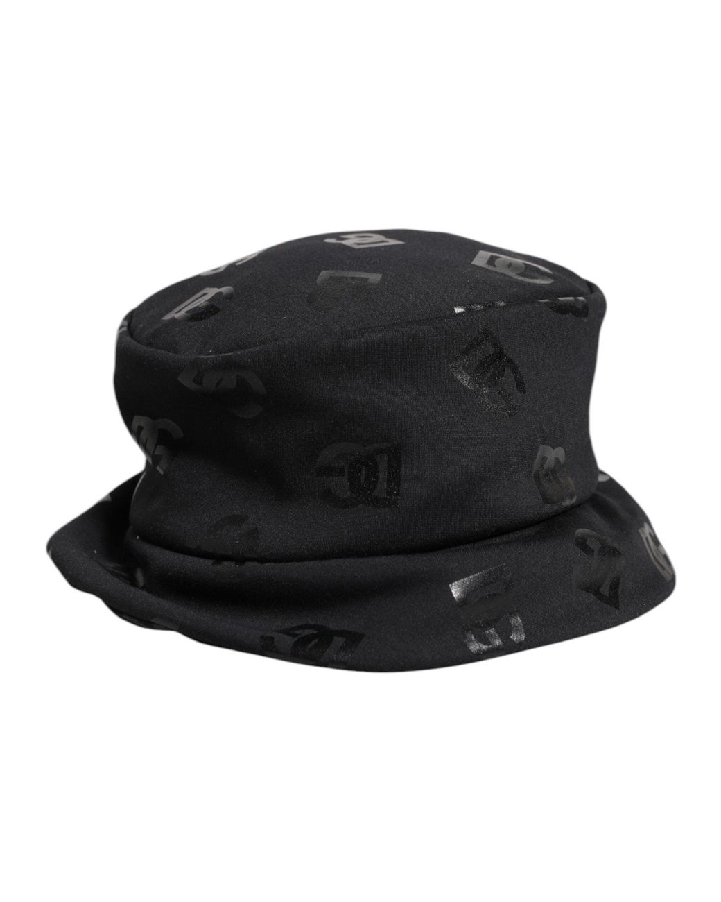Dolce & Gabbana Black Dg Monogram Polyester Jacquard Bucket Hat