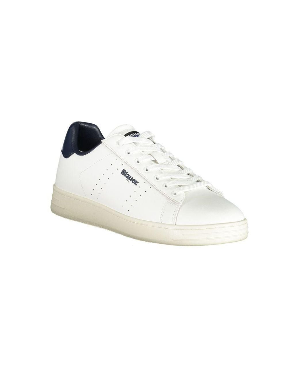 Blauer White Leather Sneaker for men