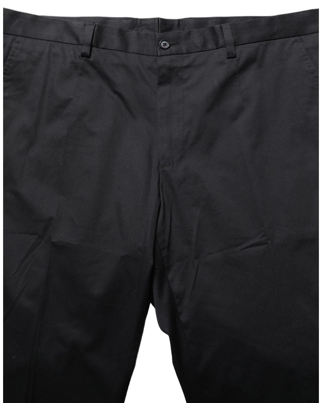 Dolce & Gabbana Black Cotton Tapered Leg Dress Trouser Pants for men