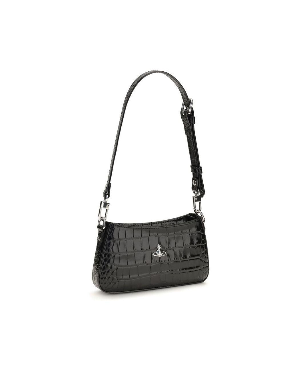 Vivienne Westwood Black Calf Leather Bos Taurus Shoulder Bag