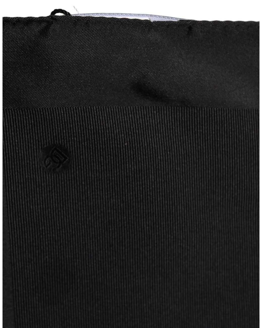 Dolce & Gabbana Black Silk Square Handerkerchief Pocket Scarf for men