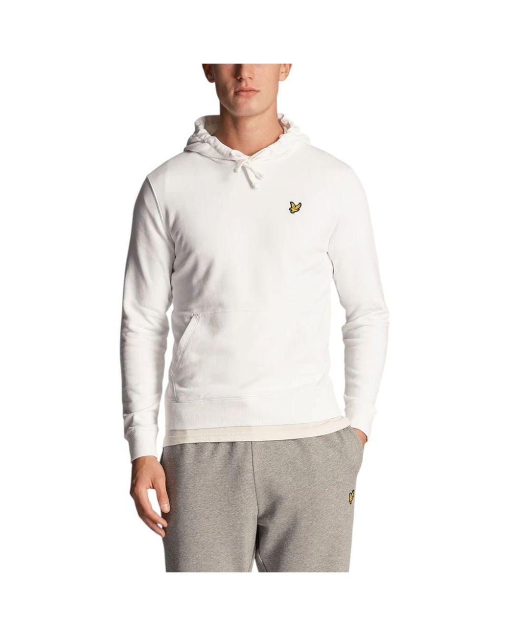Lyle & Scott Gray White Cotton Hoodie for men