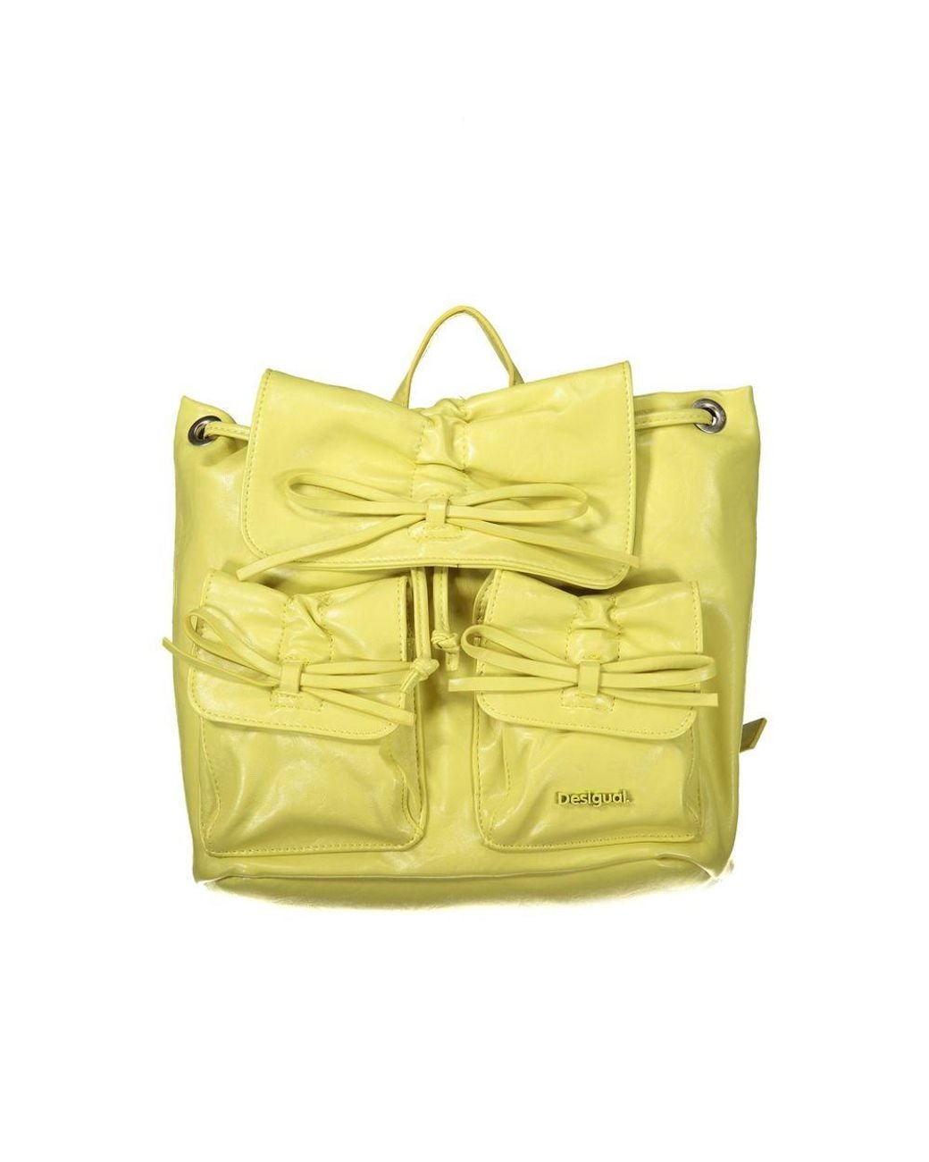 Desigual Yellow Giallo Polyurethane Backpack