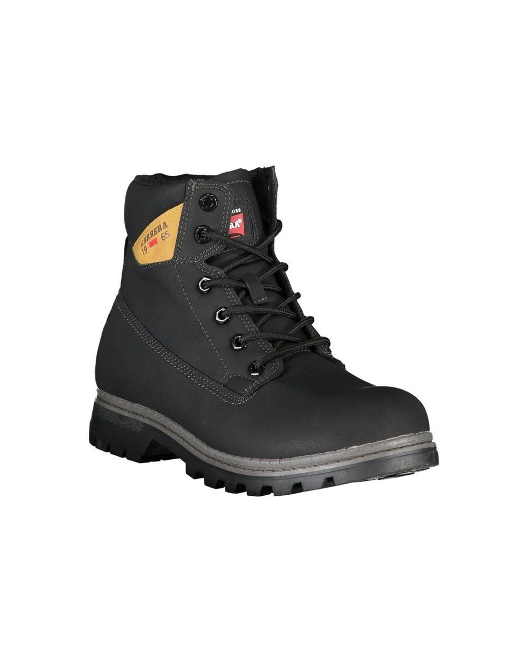 Carrera Black Sleek Lace-Up Boots With Contrast Details for men
