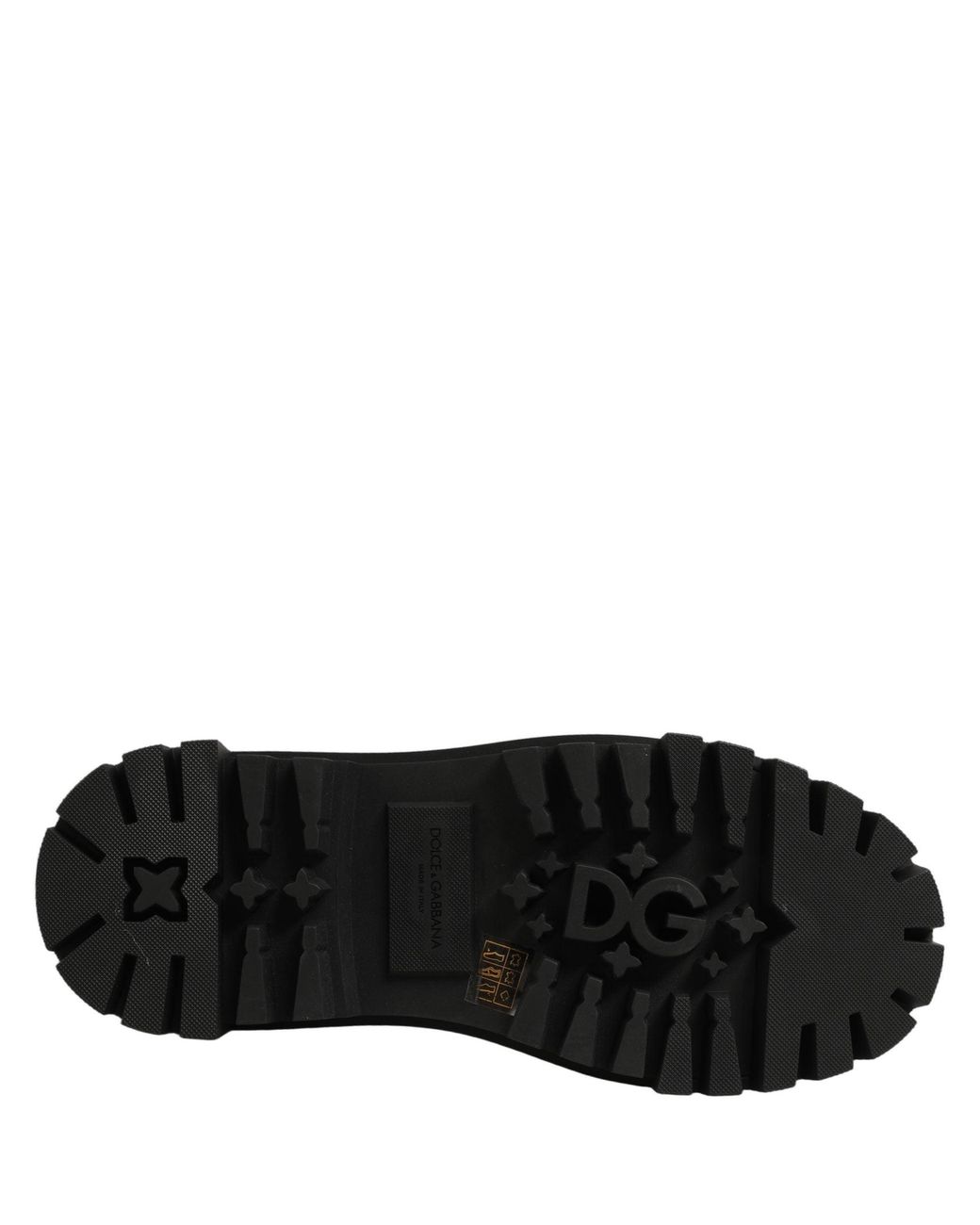Dolce & Gabbana Black Calfskin Leather Trekking Derby Shoes for men