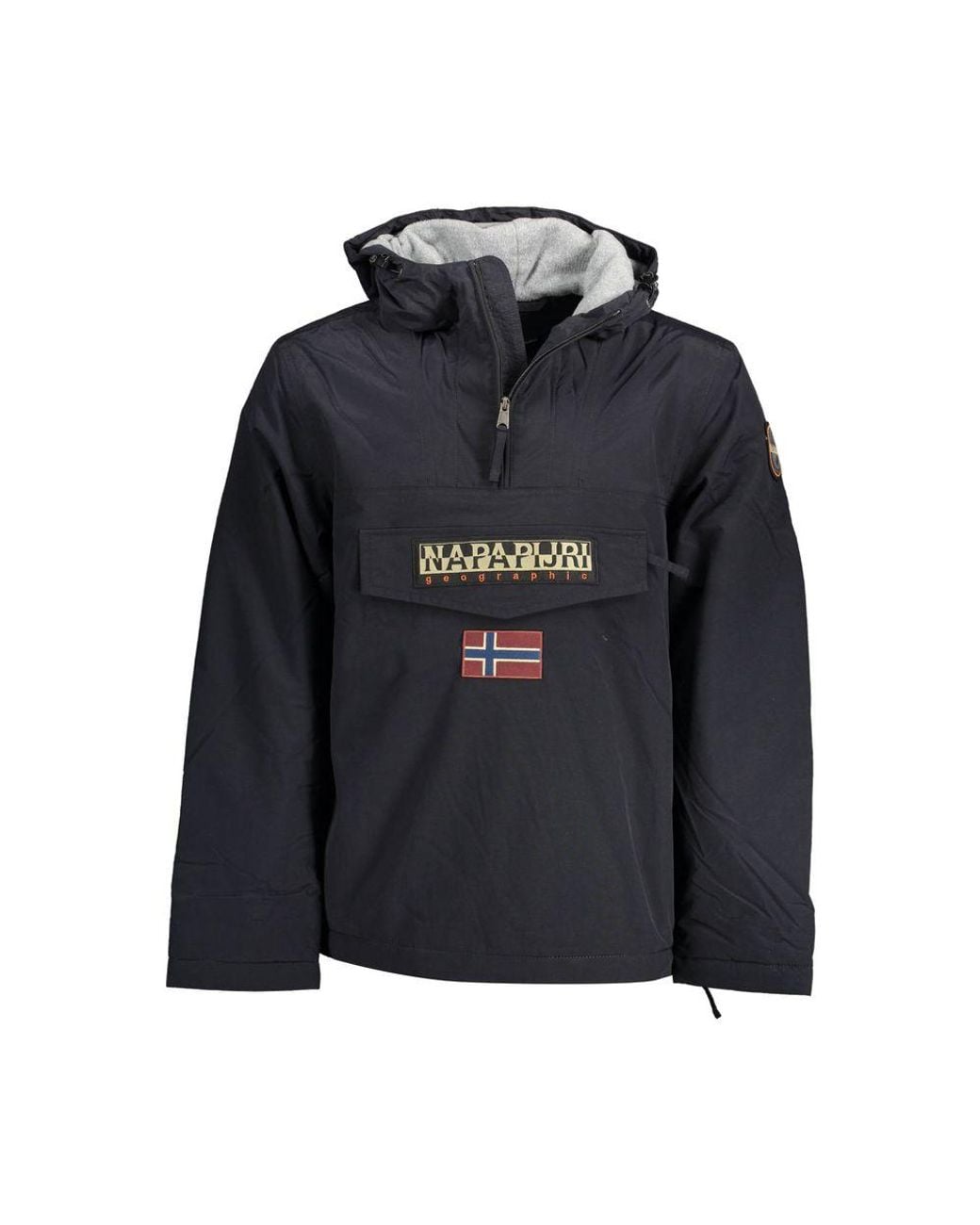 Napapijri Blue Black Polyamide Jacket for men