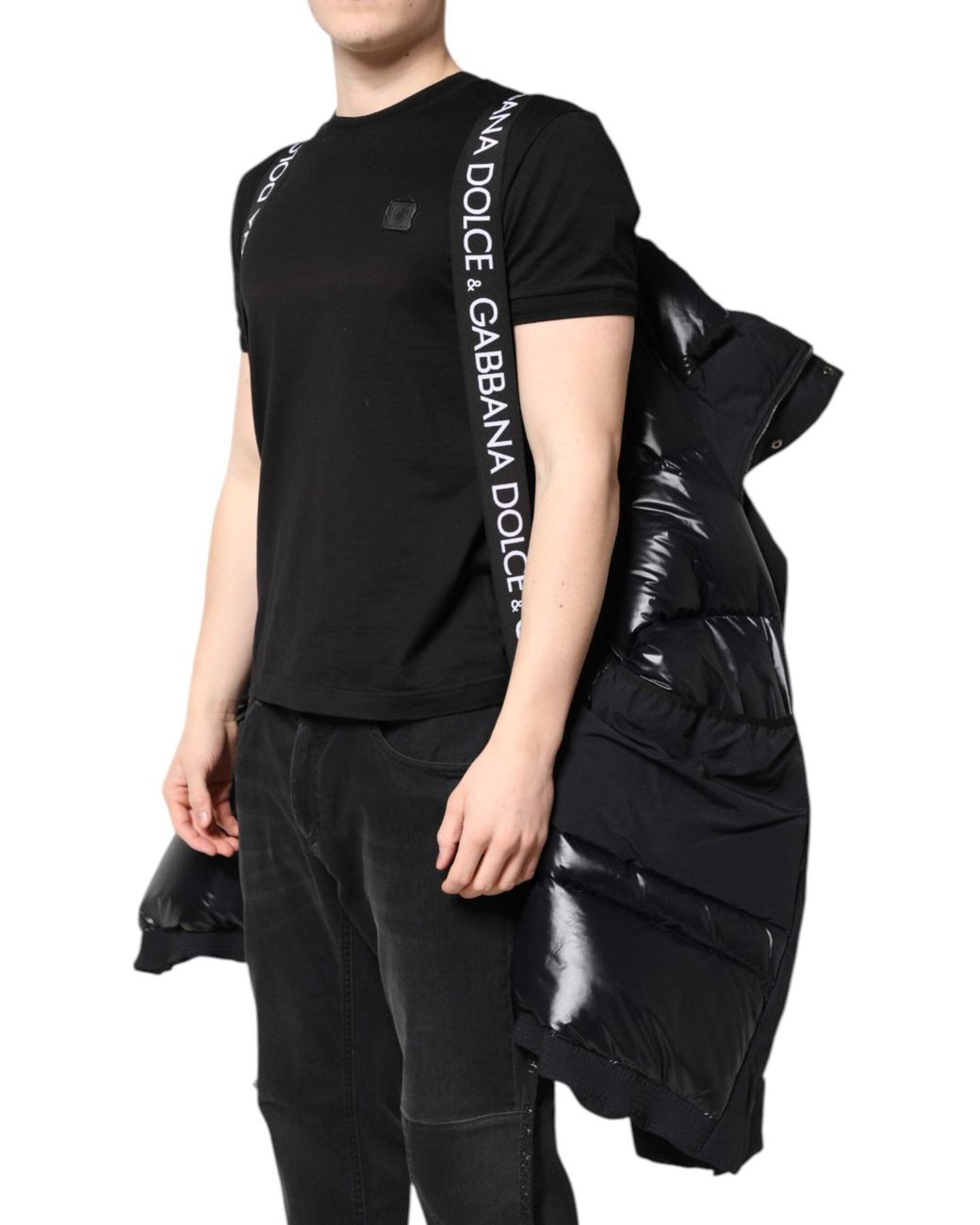 Dolce & Gabbana Black Nylon Full Zip Hooded Parka Jacket for men