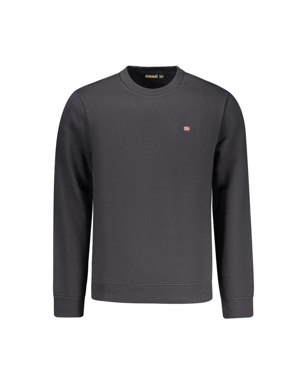 Napapijri Gray Black Cotton Sweatshirt for men