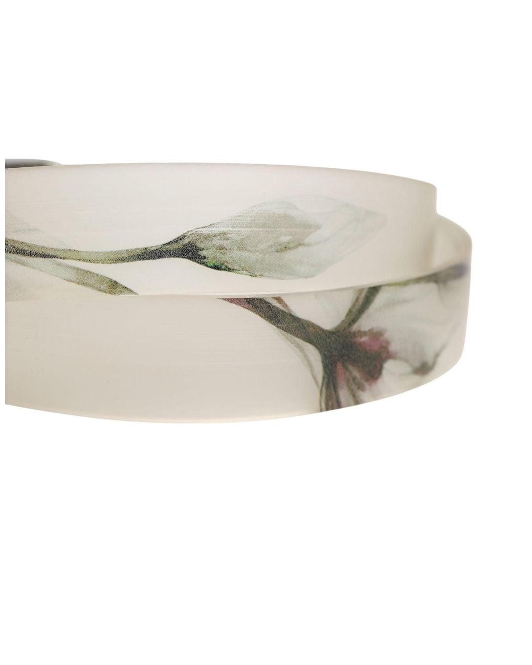 Dolce & Gabbana Gray Floral Pvc Metal Buckle Belt for men