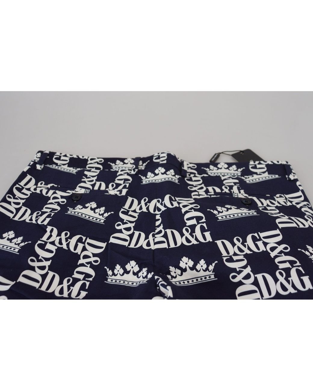 Dolce & Gabbana Black Logo Print Cotton Chinos Shorts for men