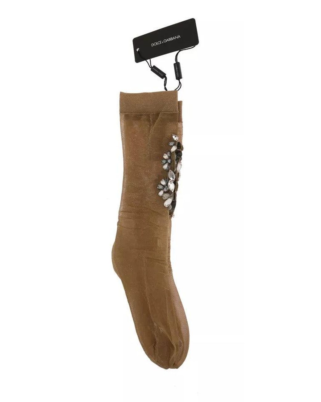 Dolce & Gabbana Metallic Embellished Sheer Socks