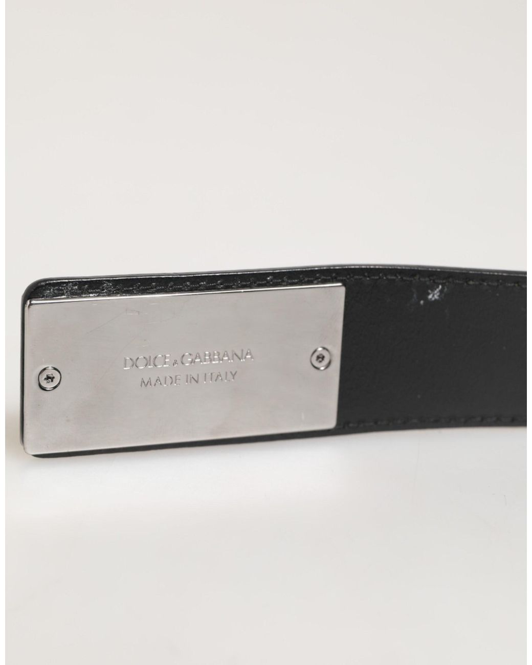Dolce & Gabbana Black Leather Belt Buckle for men