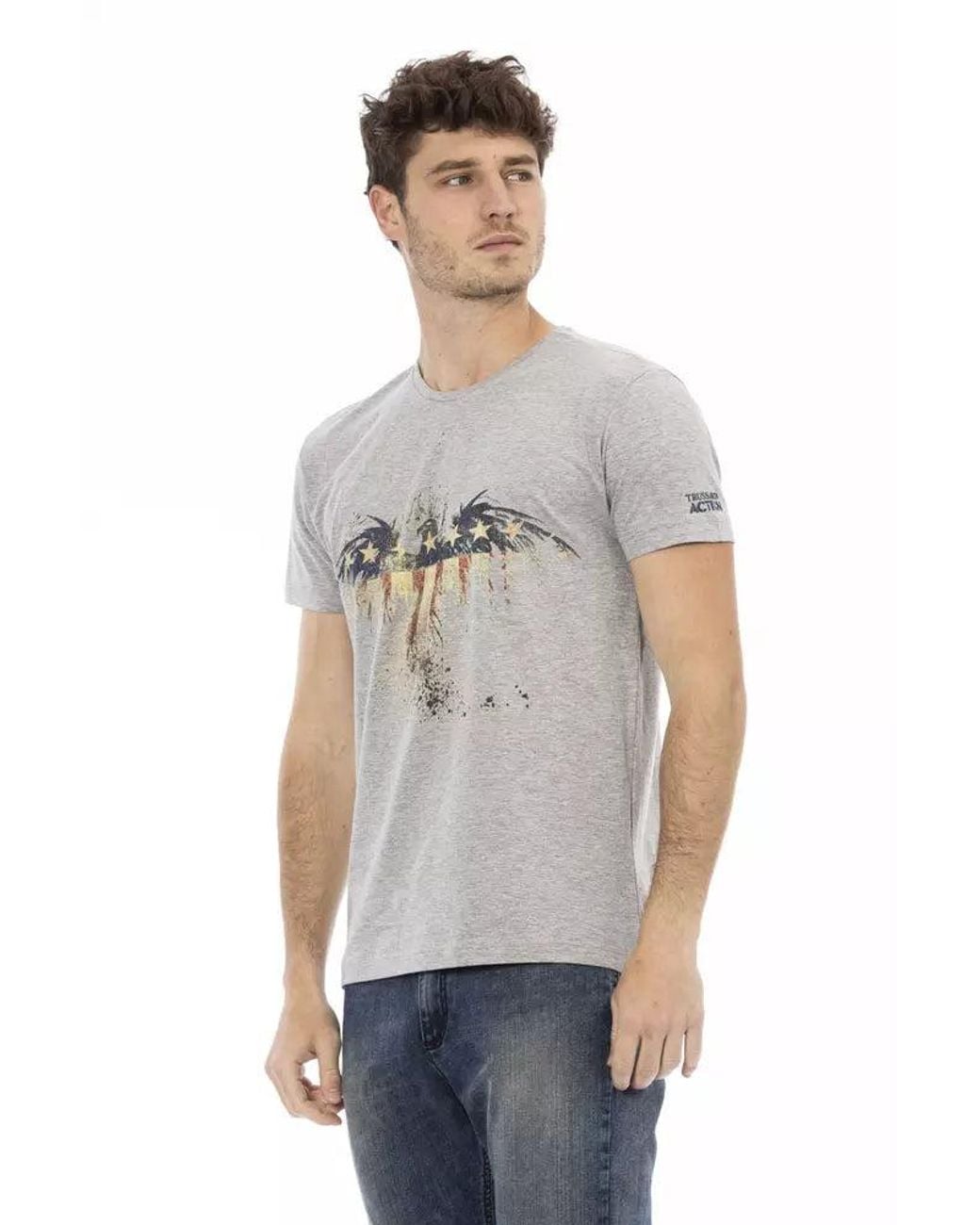TRUSSARDI ACTION Gray Cotton Men T for men