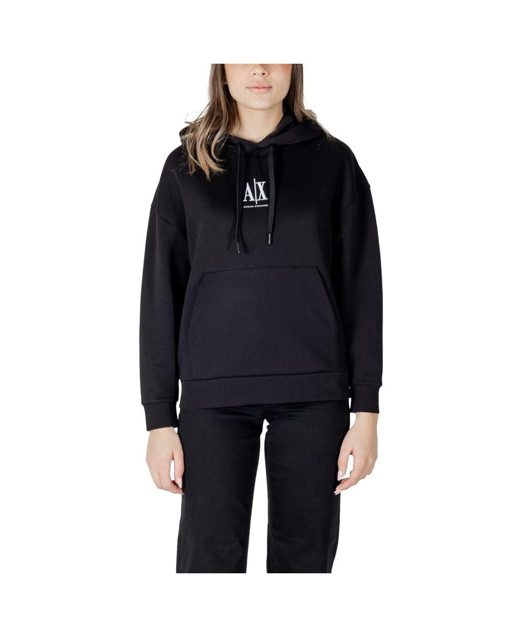 ARMANI EXCHANGE Black Cotton Hoody