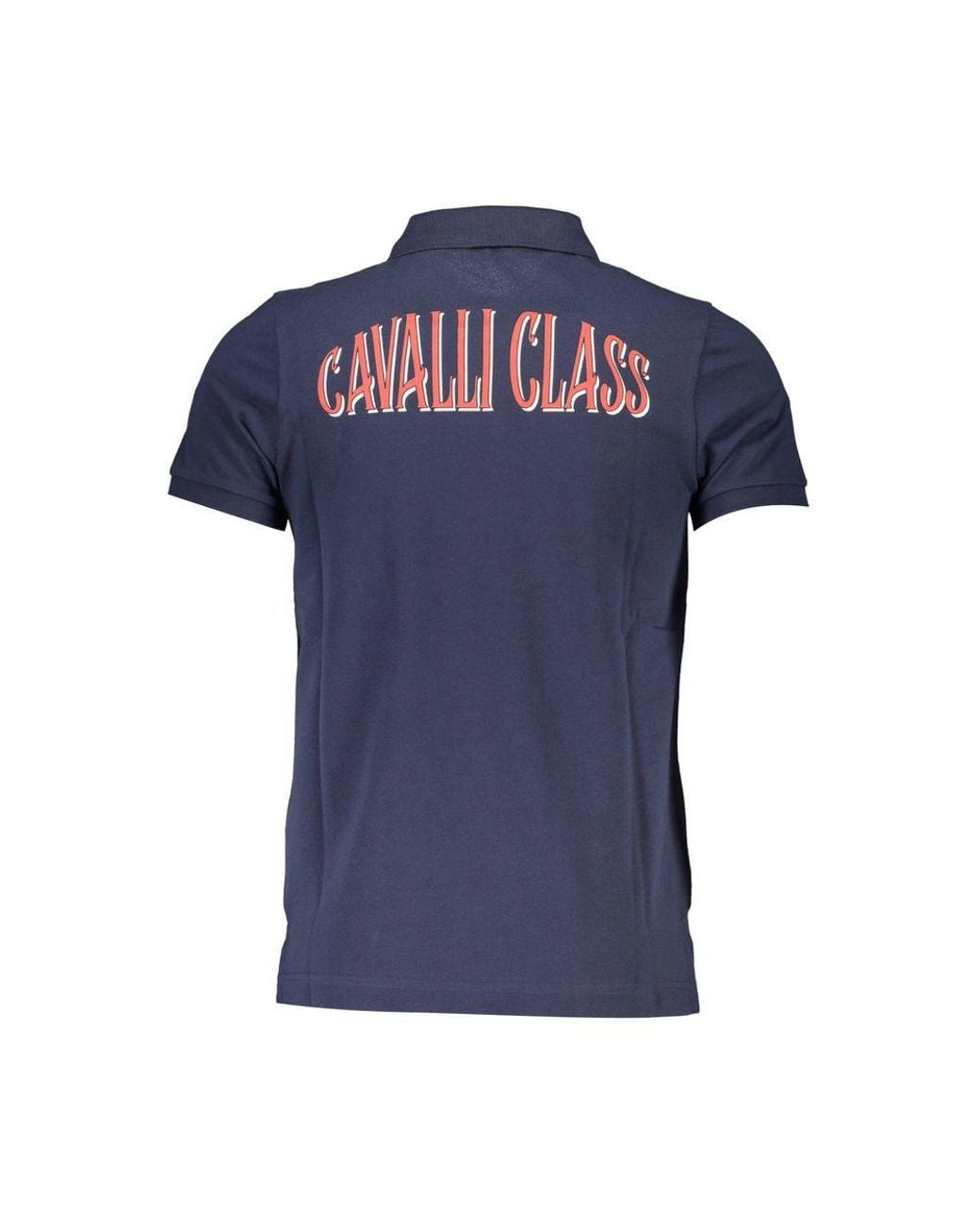 Roberto Cavalli Blue Cotton Polo Shirt for men