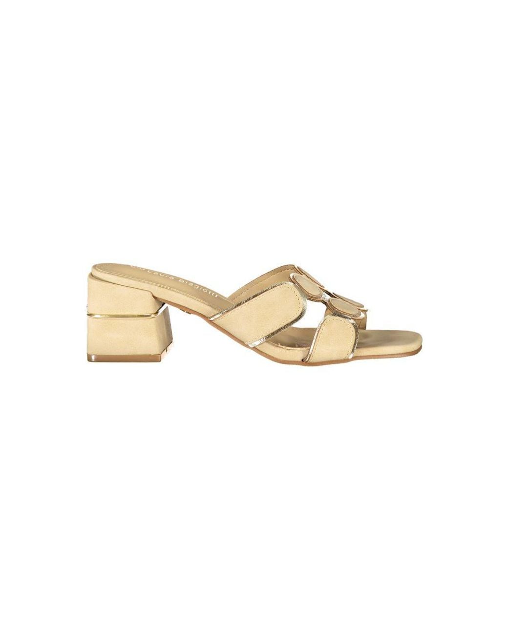 Laura Biagiotti Metallic Beige Polyurethane 's Sandal