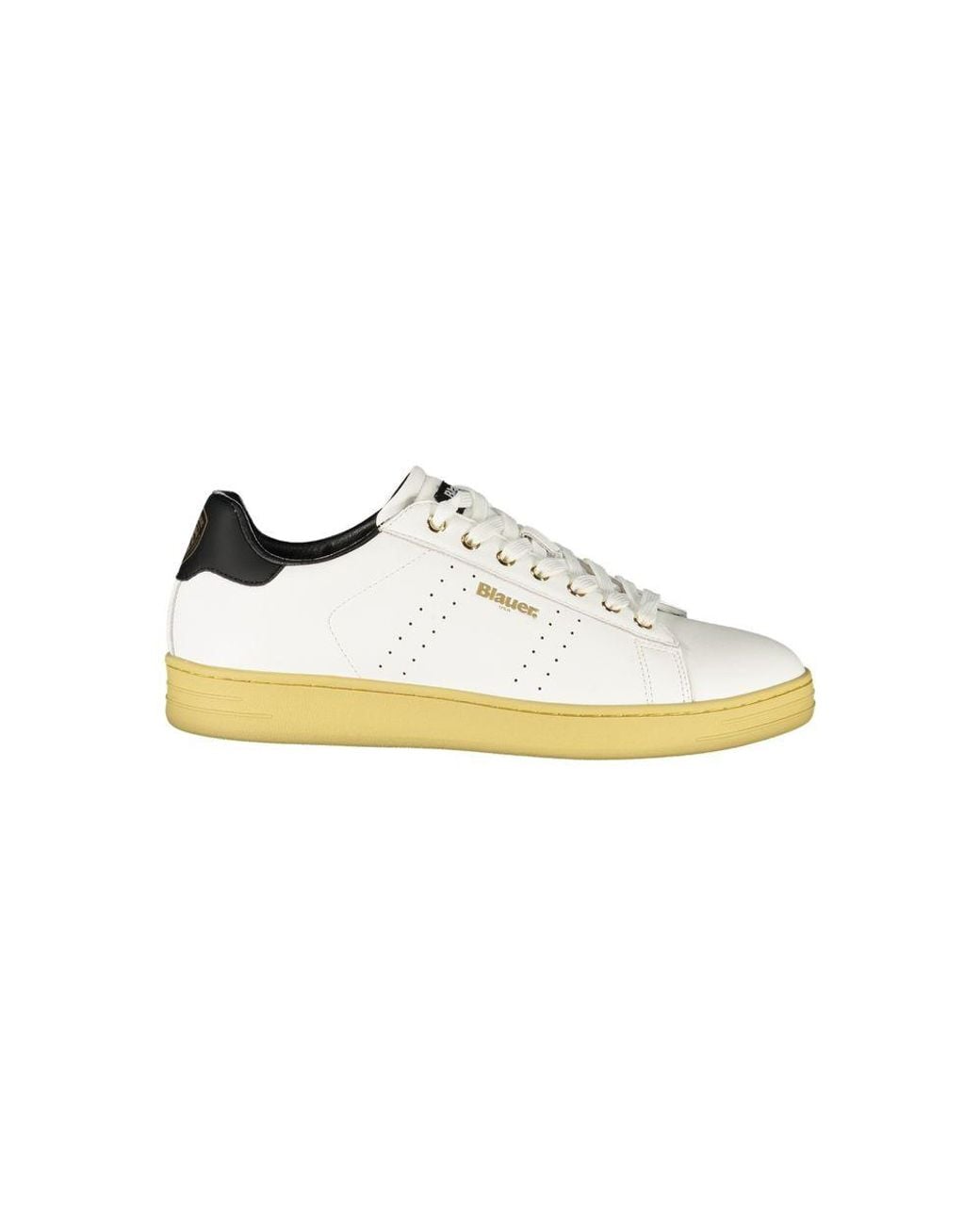 Blauer Metallic White Polyurethane Men Sneaker for men