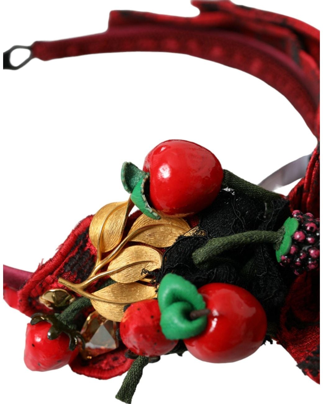 Dolce & Gabbana Red Cherry Sicily Embellished Hairband Diadem