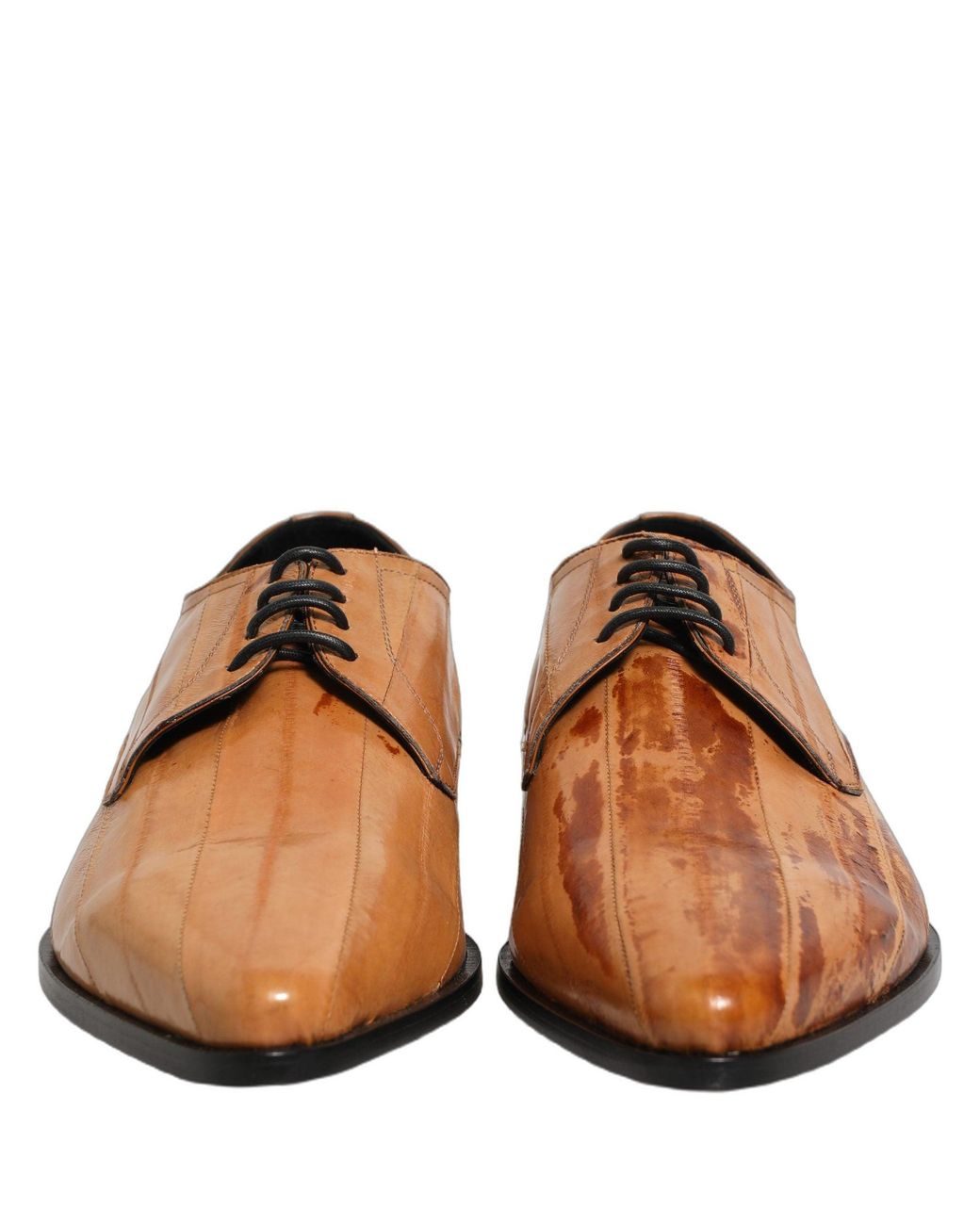 Dolce & Gabbana Brown Leather Lace Up Men Derby Dress Shoes for men