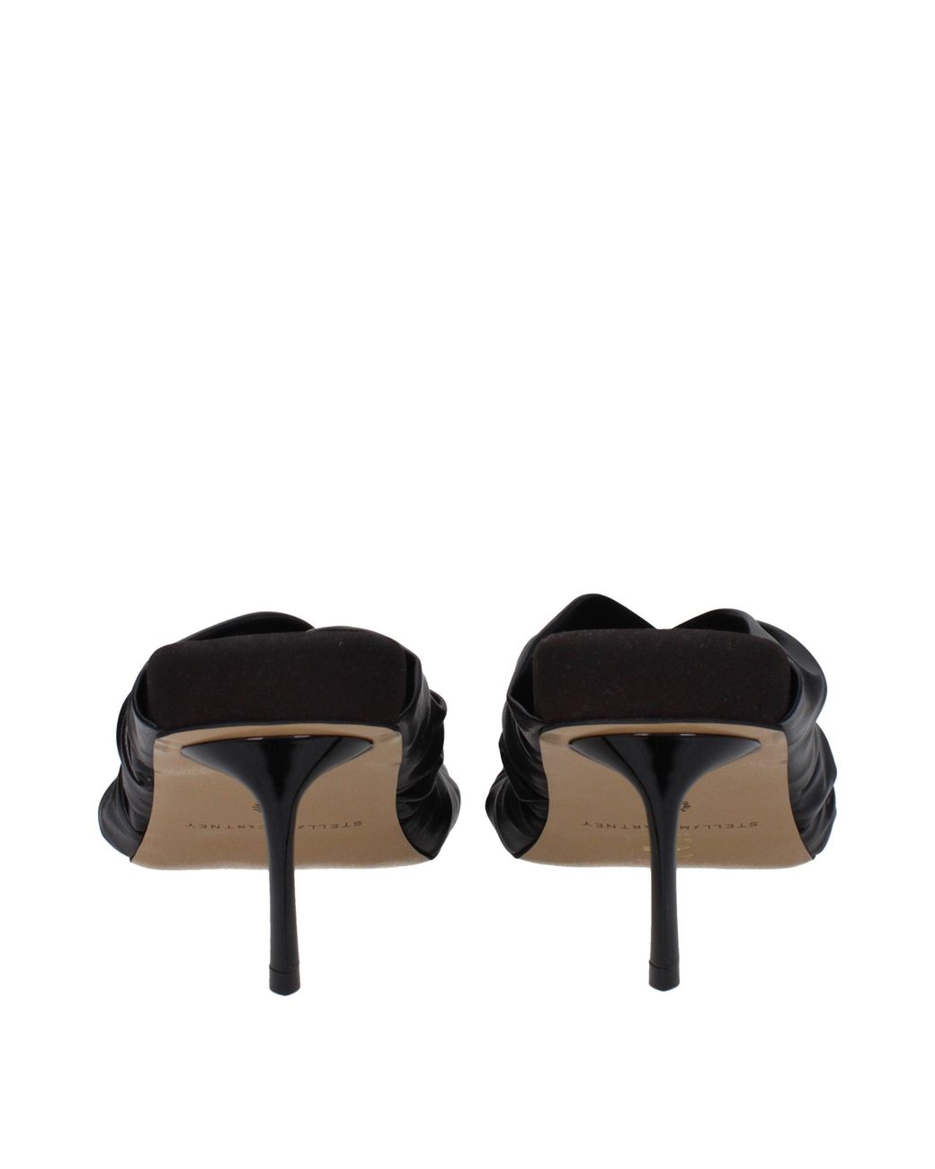 Stella McCartney Black Leather Stiletto Heel Sandals for men