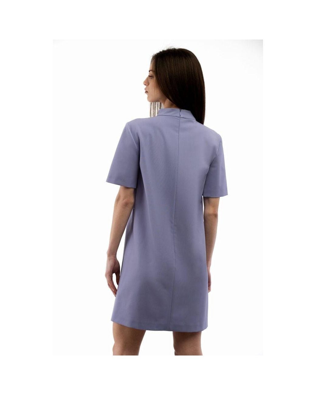 Moschino Blue Lace-Trimmed Silk Blend Midi Dress