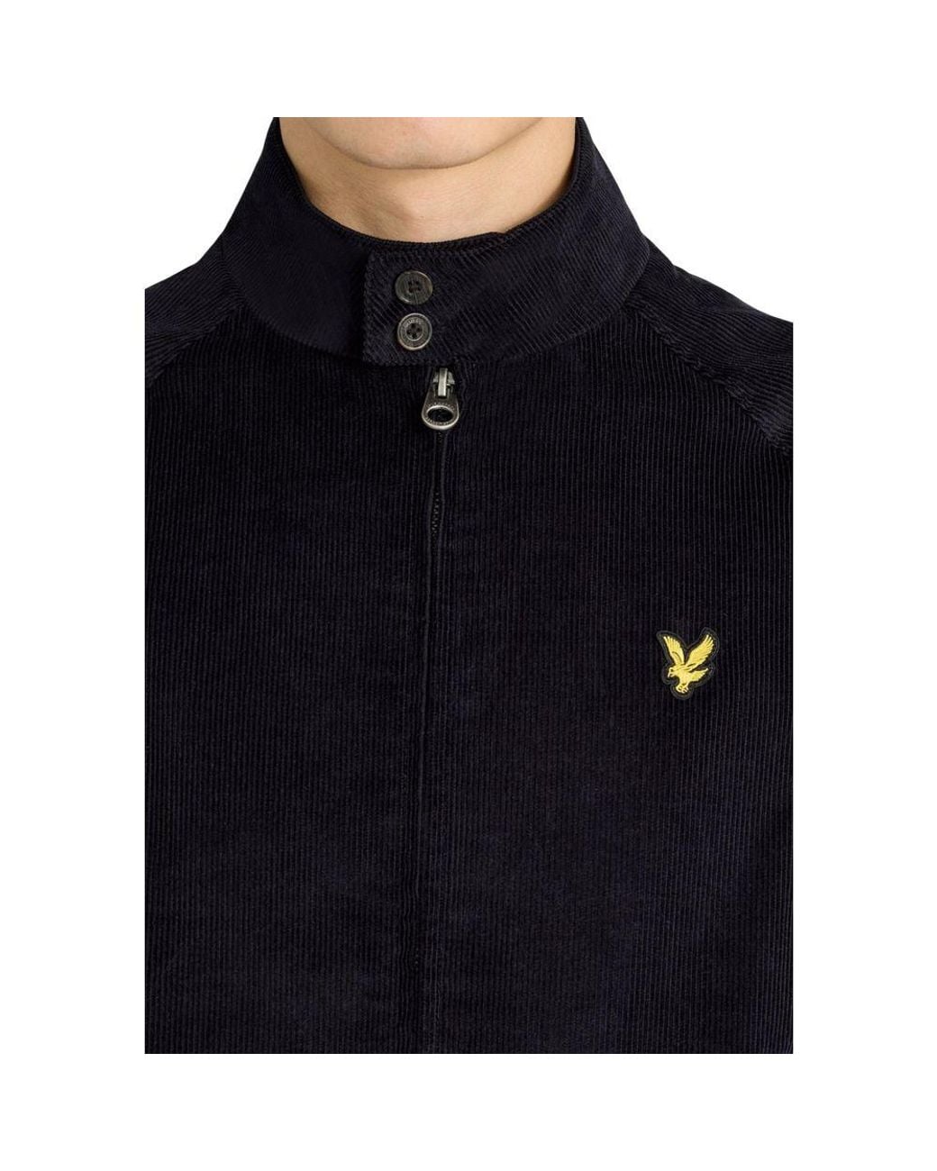 Lyle & Scott Black Blue Cotton Biker Jacket for men