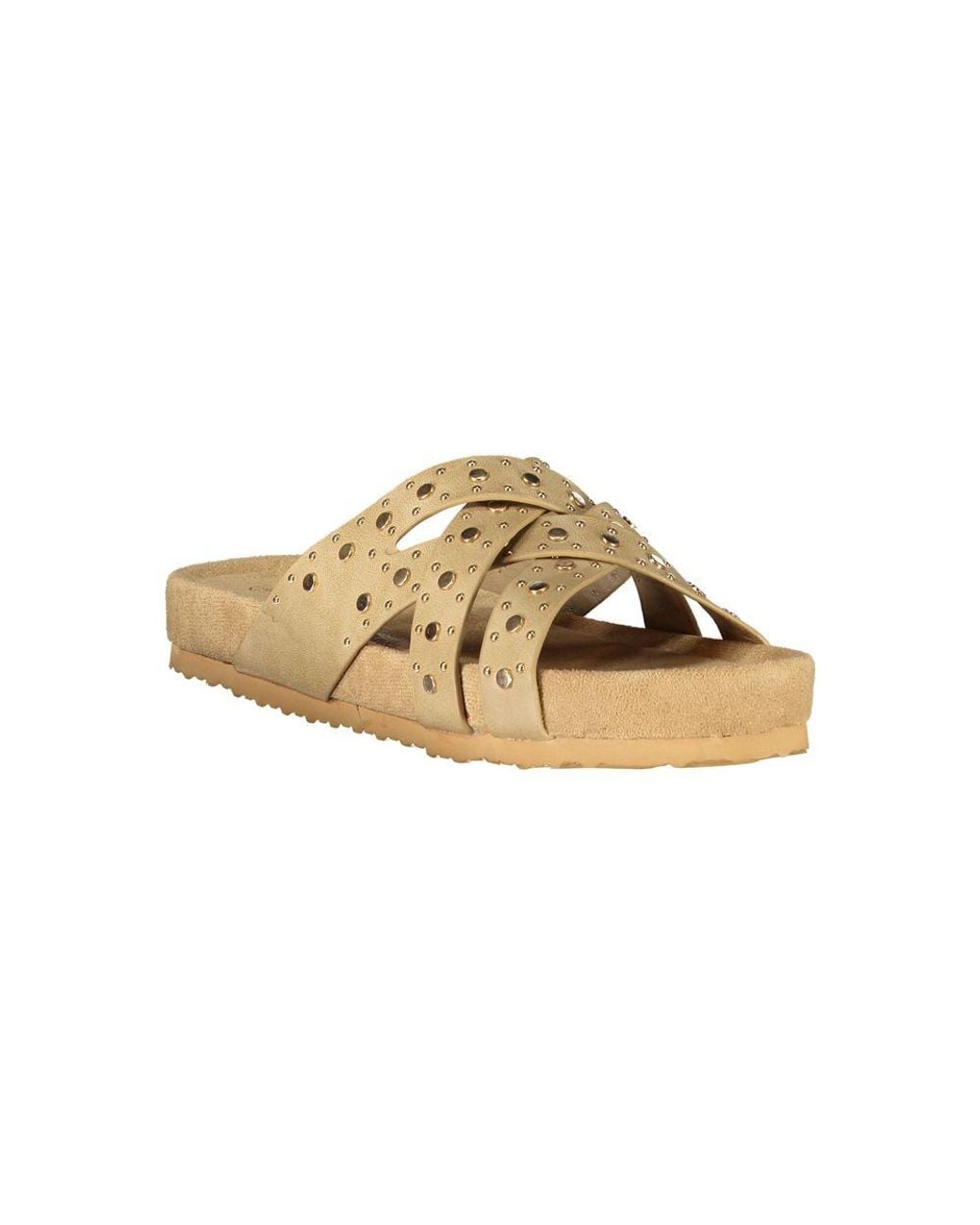 Laura Biagiotti Metallic Beige Polyurethane S Sandal