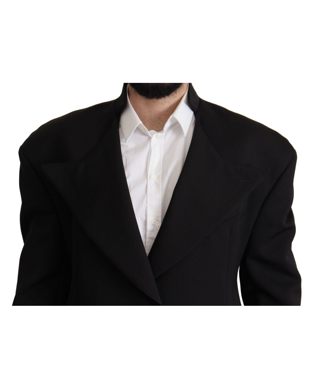 Dolce & Gabbana Black Wool Single Breasted Jacket Blazer for men