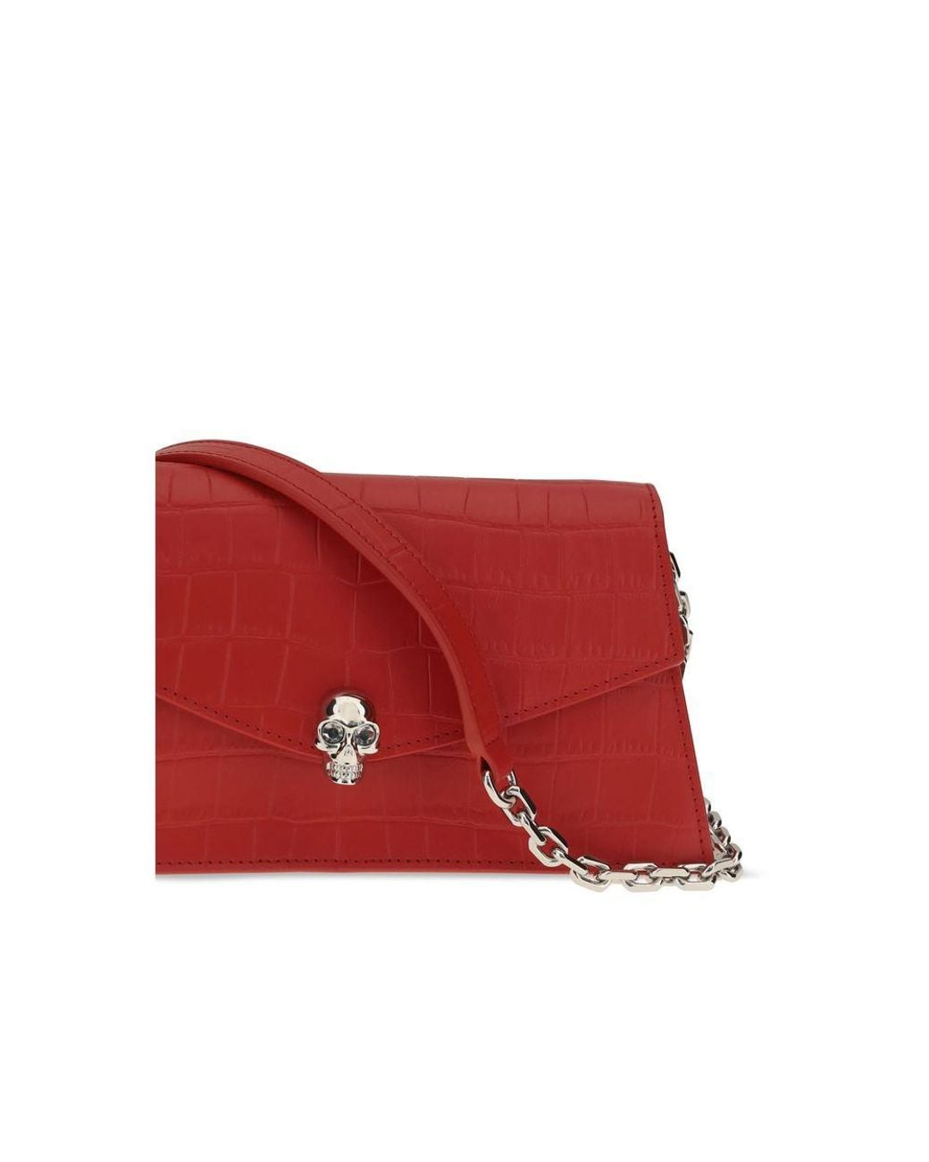 McQueen Red Calf Leather Bos Taurus Clutch Bag