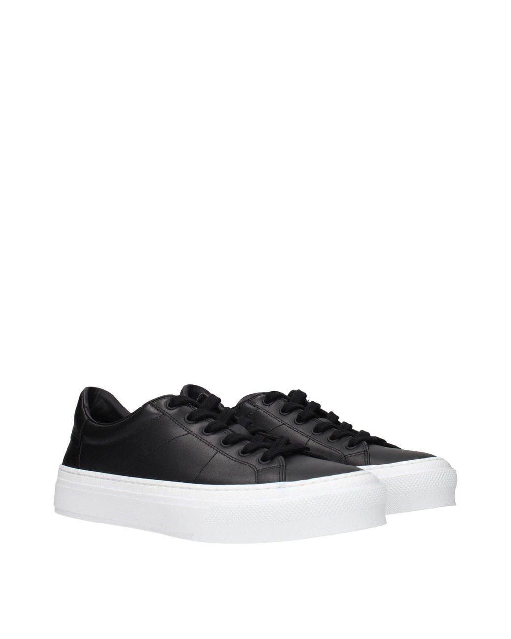 Givenchy Black Leather Low Top Sneakers for men