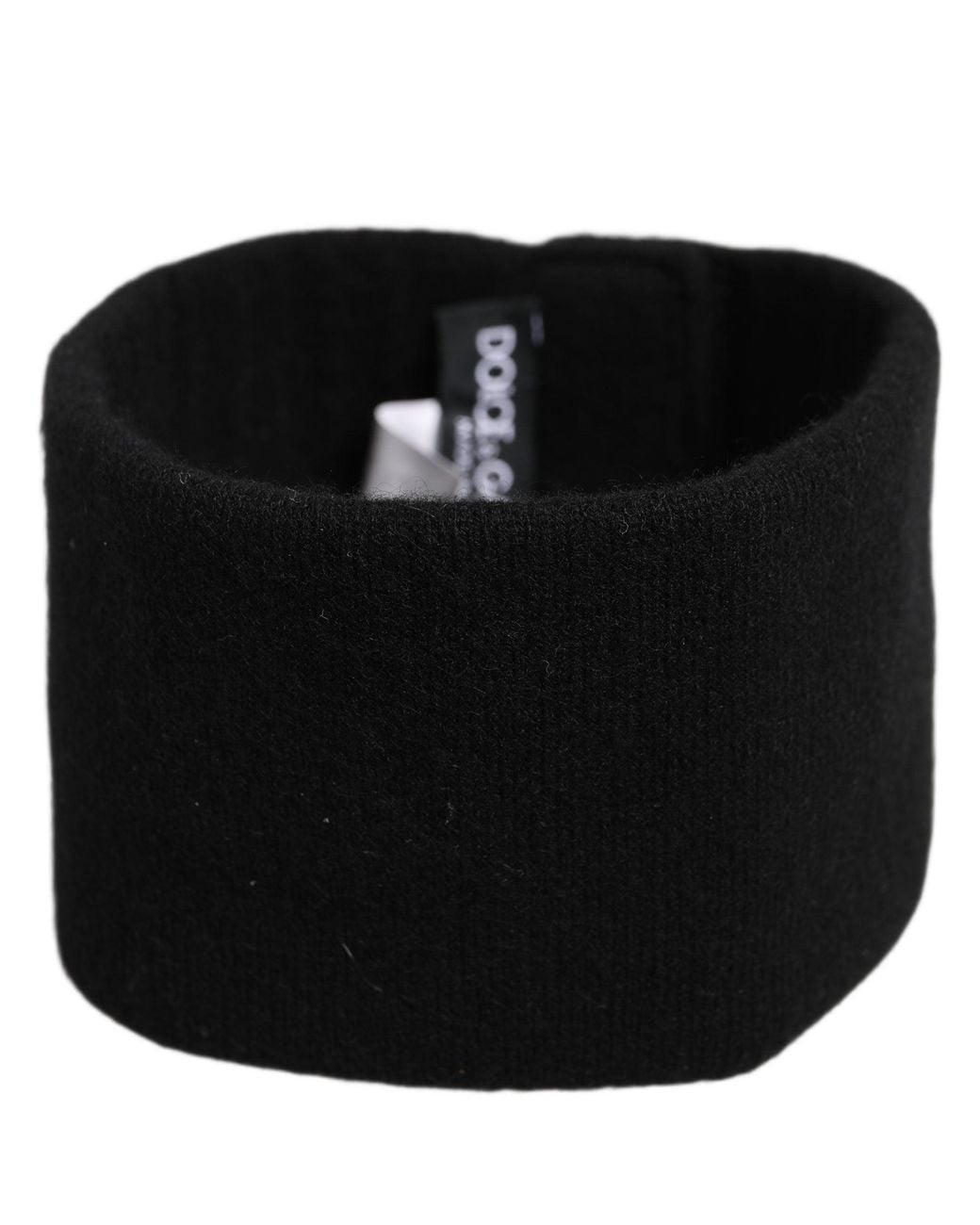 Dolce & Gabbana Black Cashmere Knitted Logo Head Band One Size for men