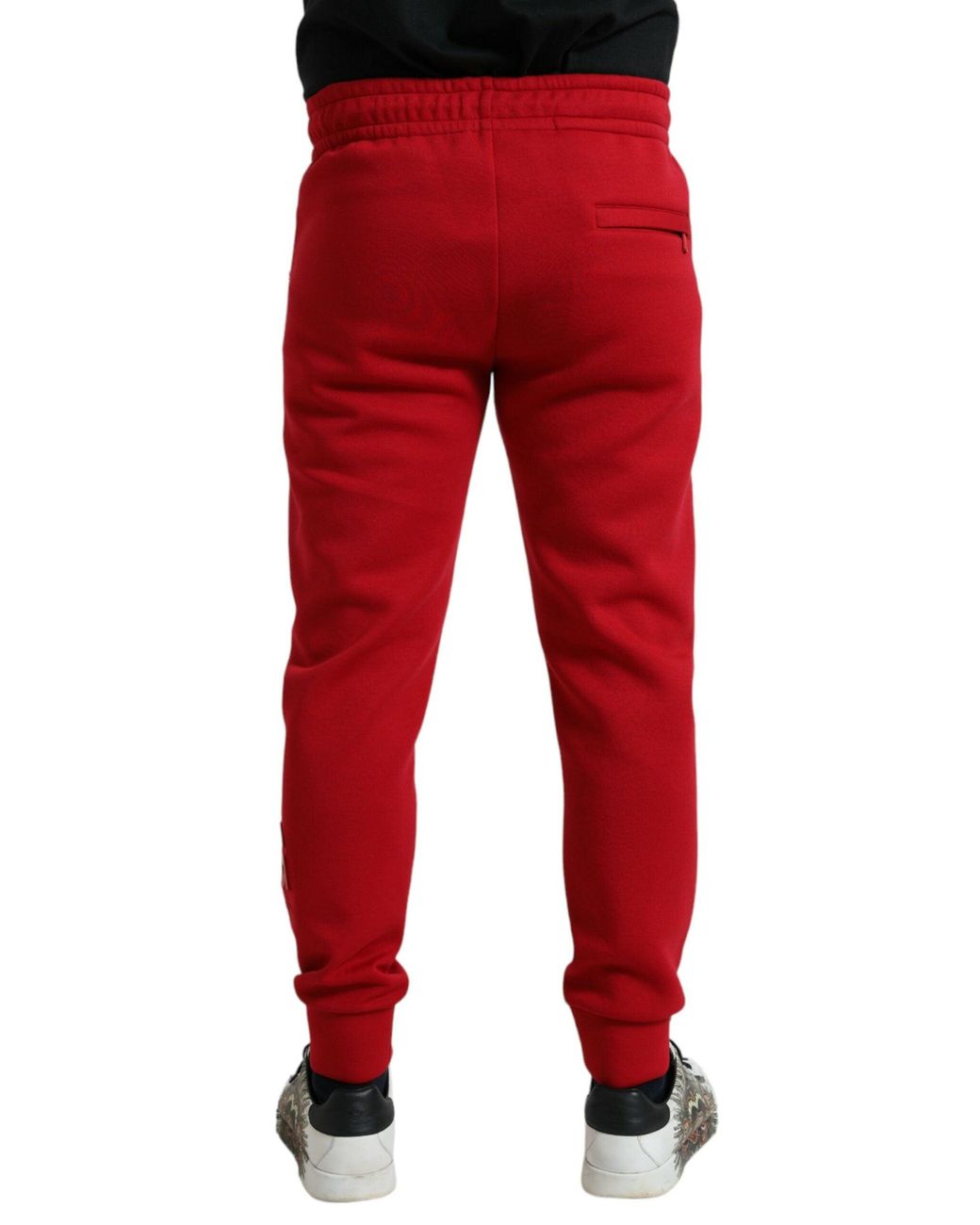 Dolce & Gabbana Red Cotton Blend Skinny Jogger Pants for men