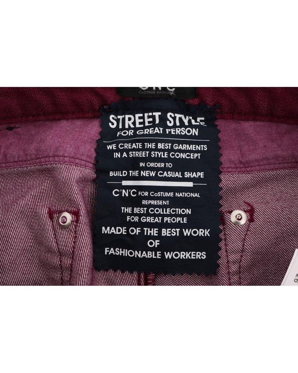 CoSTUME NATIONAL Red Wash Cotton Stretch Denim Jeans