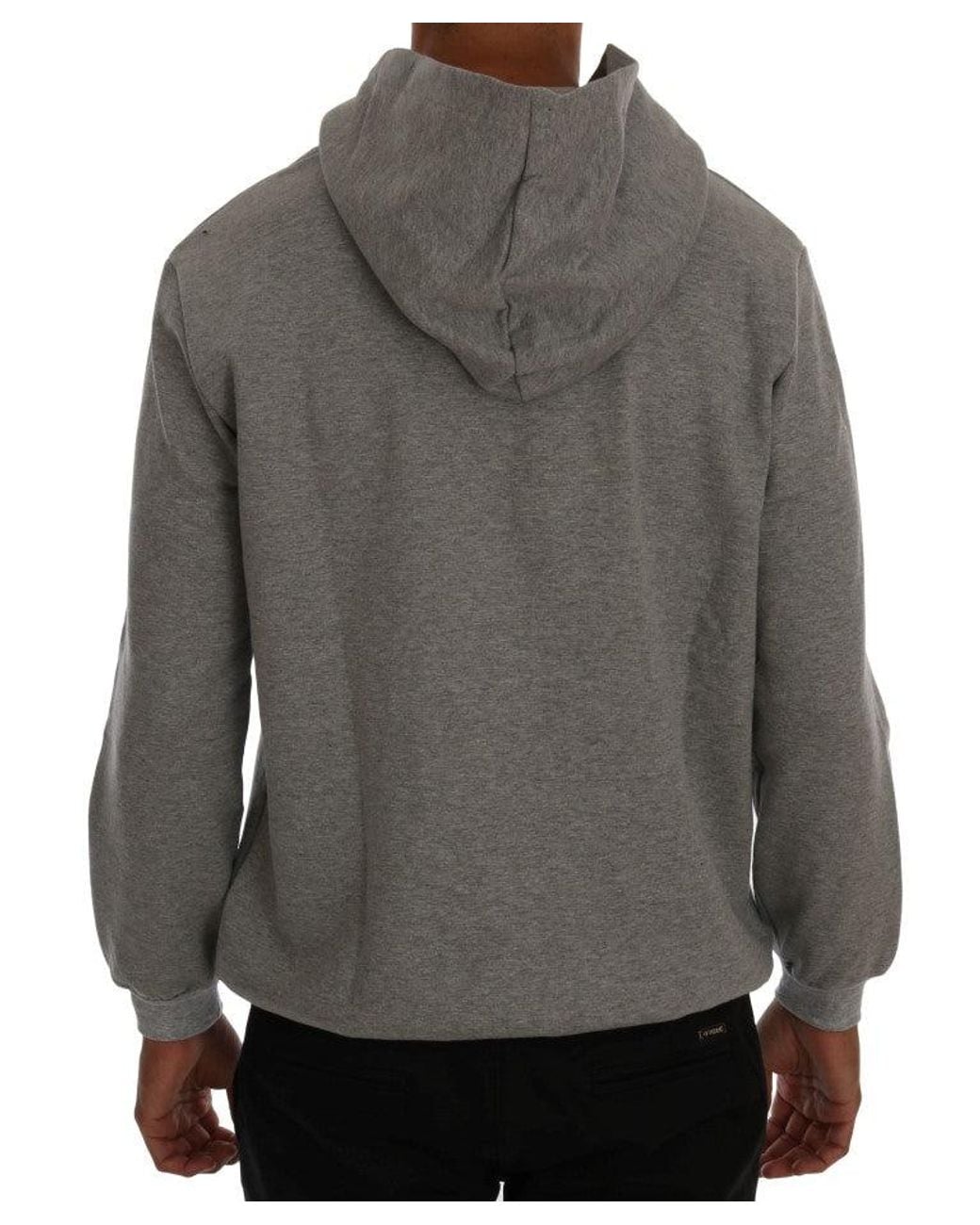 Daniele Alessandrini Pullover Hodded Cotton Sweater Gray Tsh1350 for men