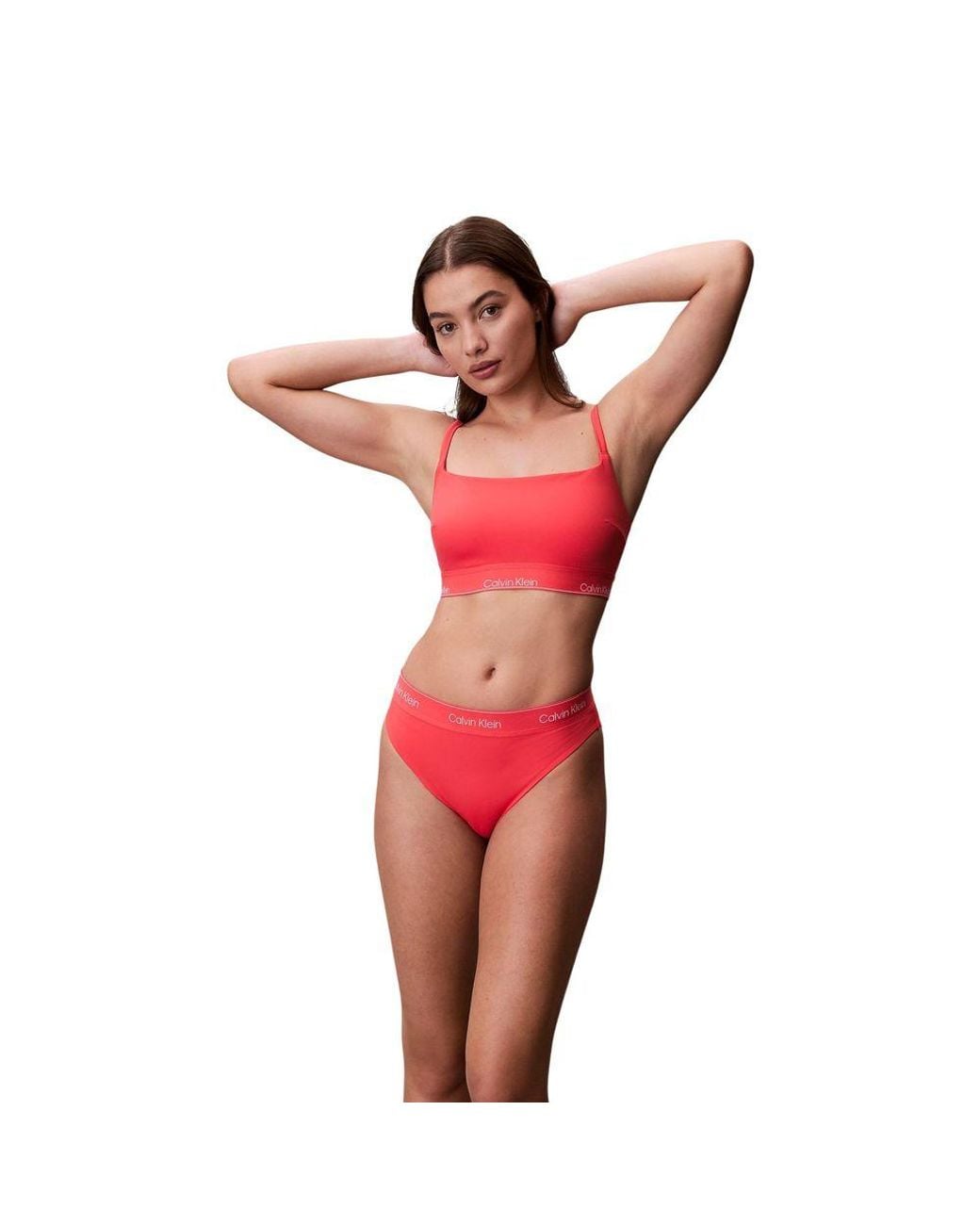 Calvin Klein Red Orange Recycled Polyester Bikini