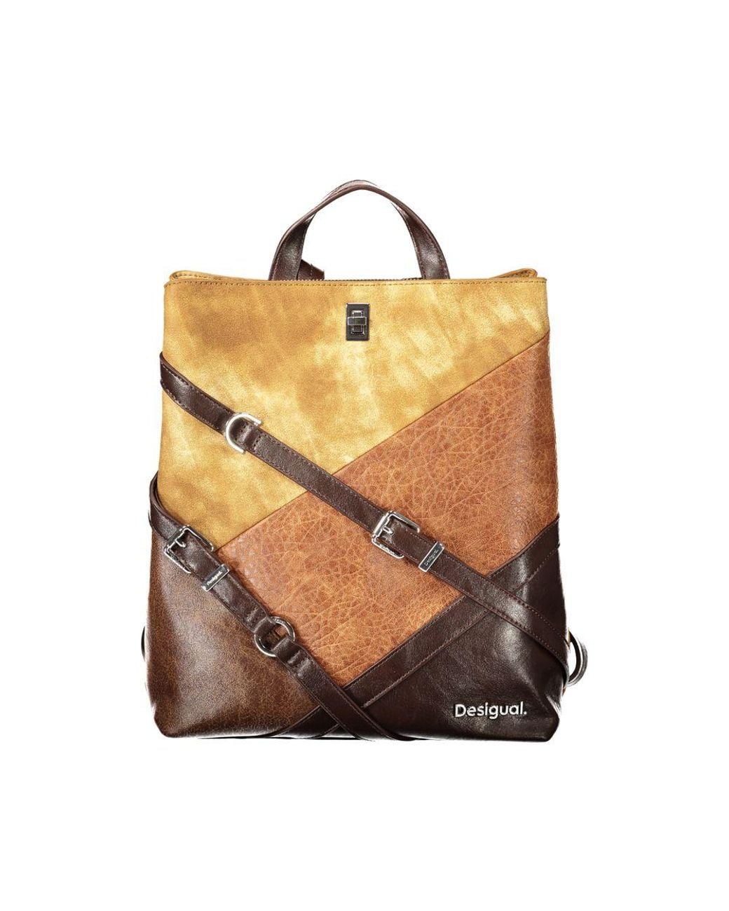 Desigual Metallic Brown Polyurethane 's Backpack