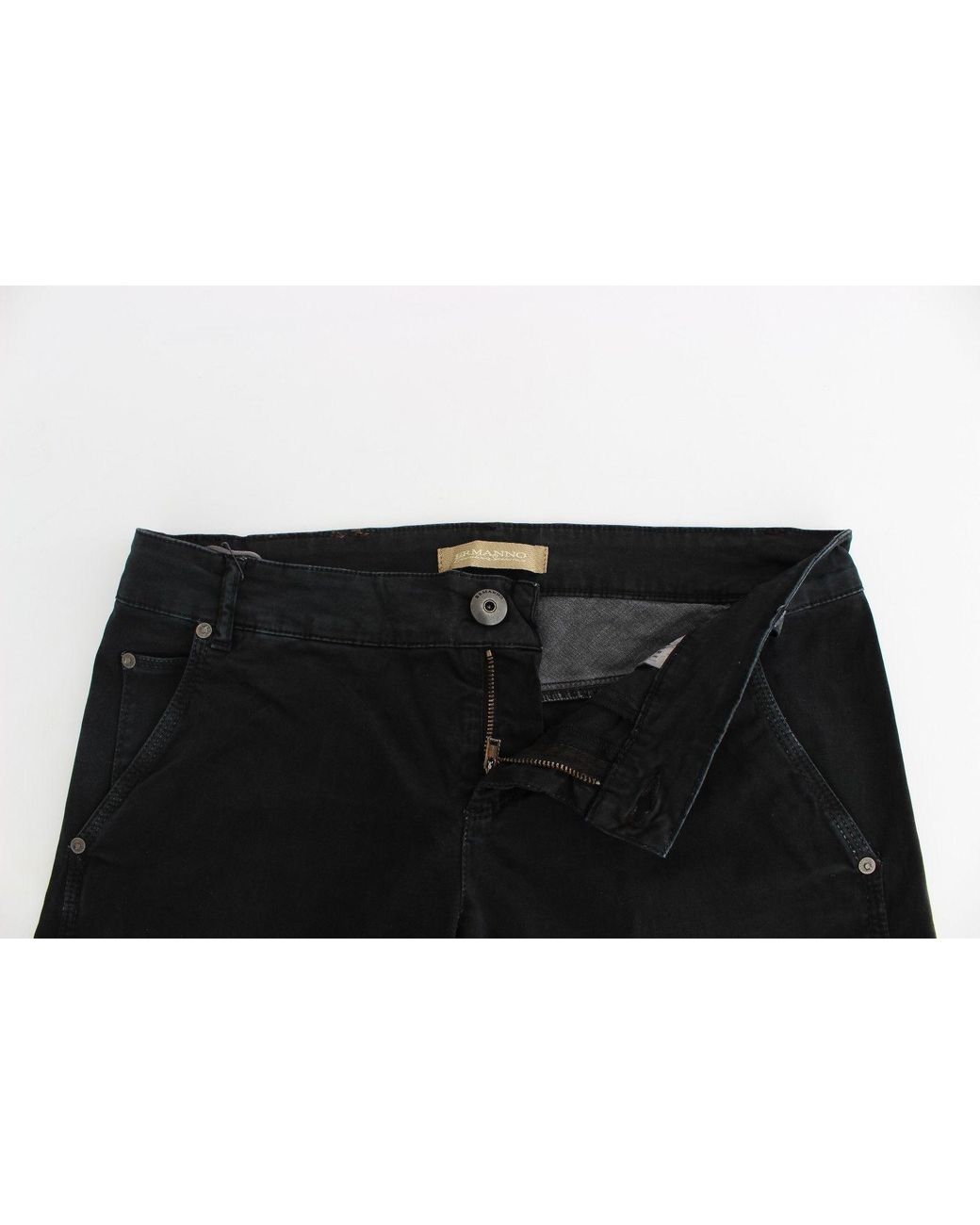 Ermanno Scervino Black Blue Slim Jeans Denim Pants Skinny Leg Straight