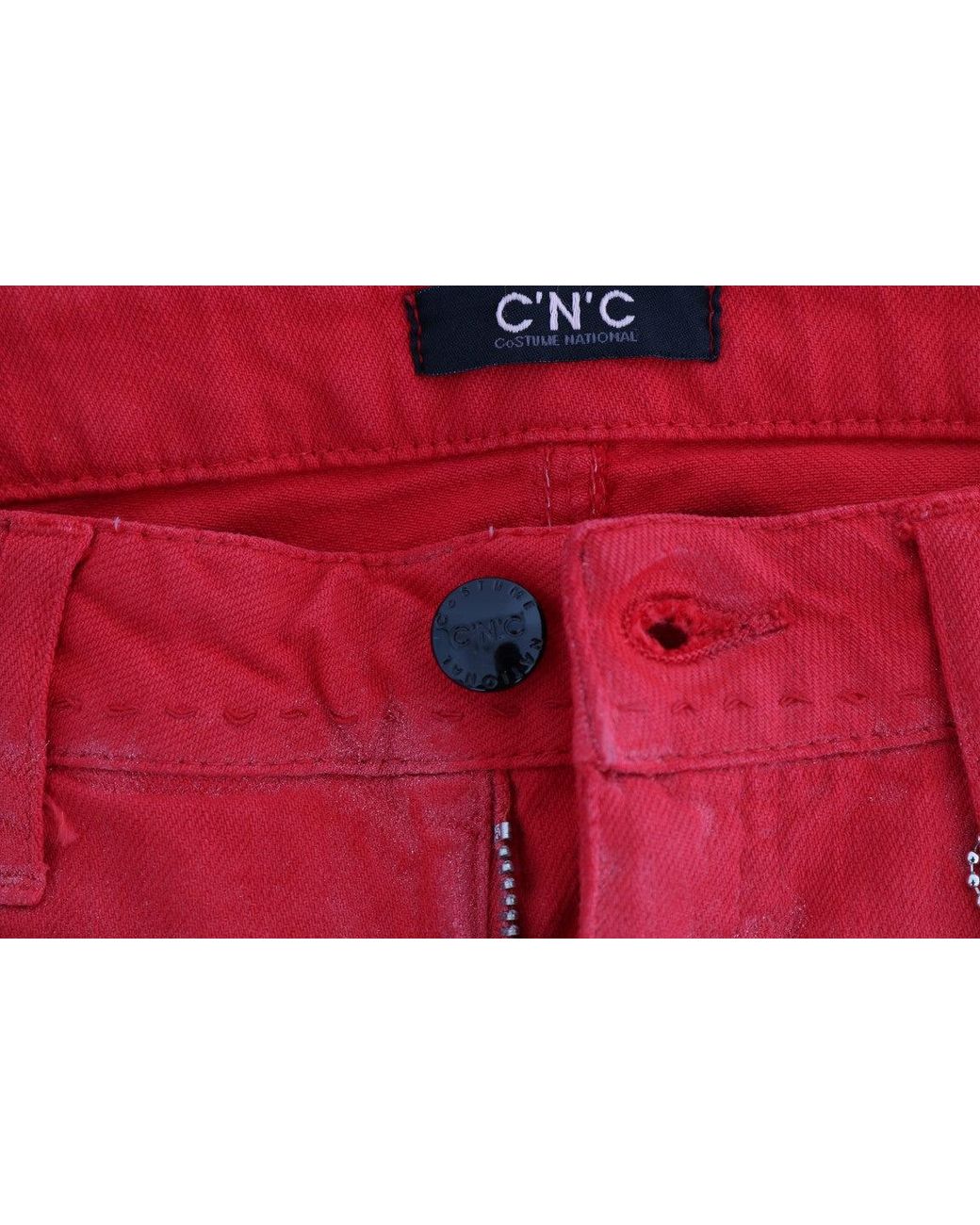 CoSTUME NATIONAL Red Radiant Super Slim Designer Jeans