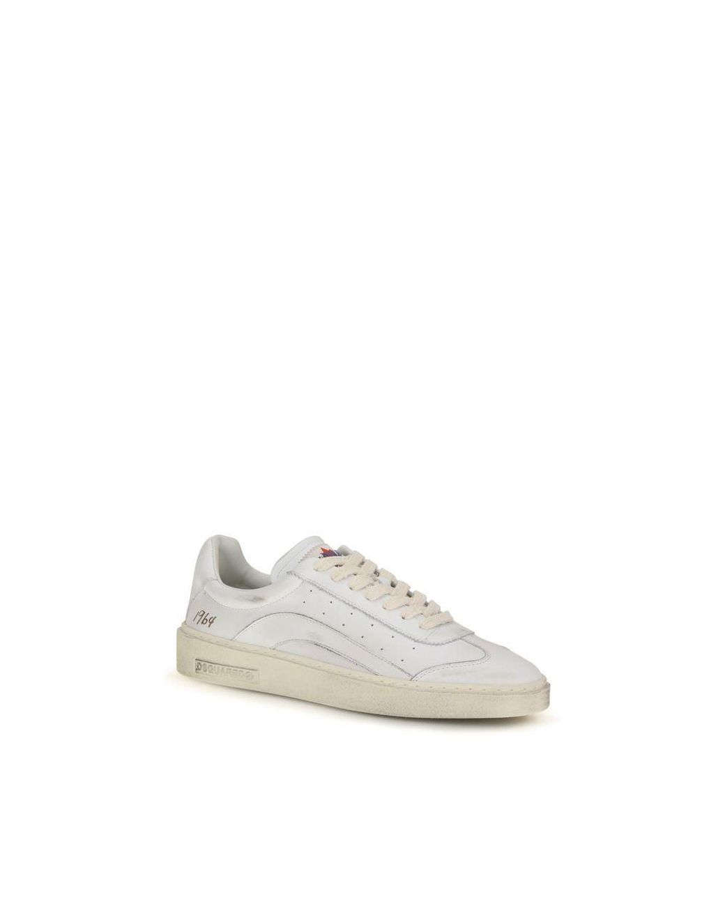 DSquared² White Calf Leather Bos Taurus Low Top Sneakers for men