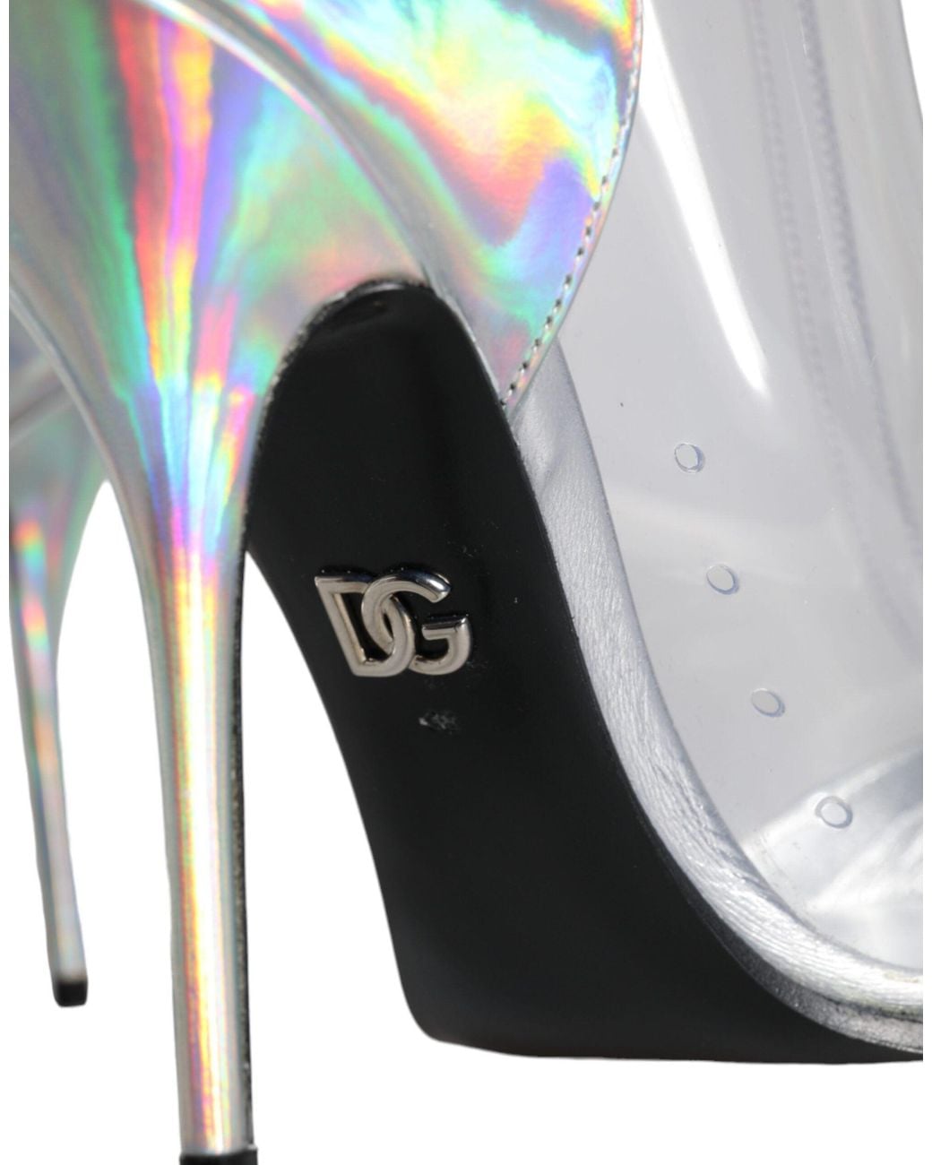 Dolce & Gabbana Metallic Iridescent Pvc Pointed Short Boots Shoes