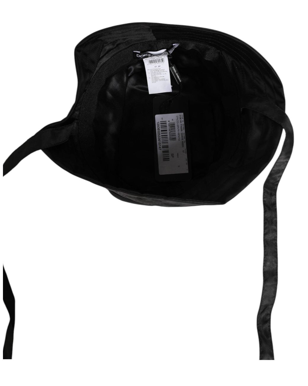 Dolce & Gabbana Black Pvc Wide Brim Bucket Capello Hat Co+Pa+Pvc for men