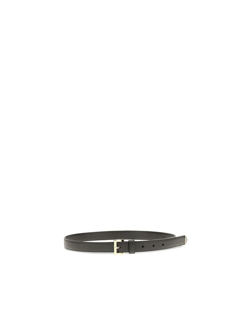 Prada Black Calf Leather Bos Taurus Regular Belt